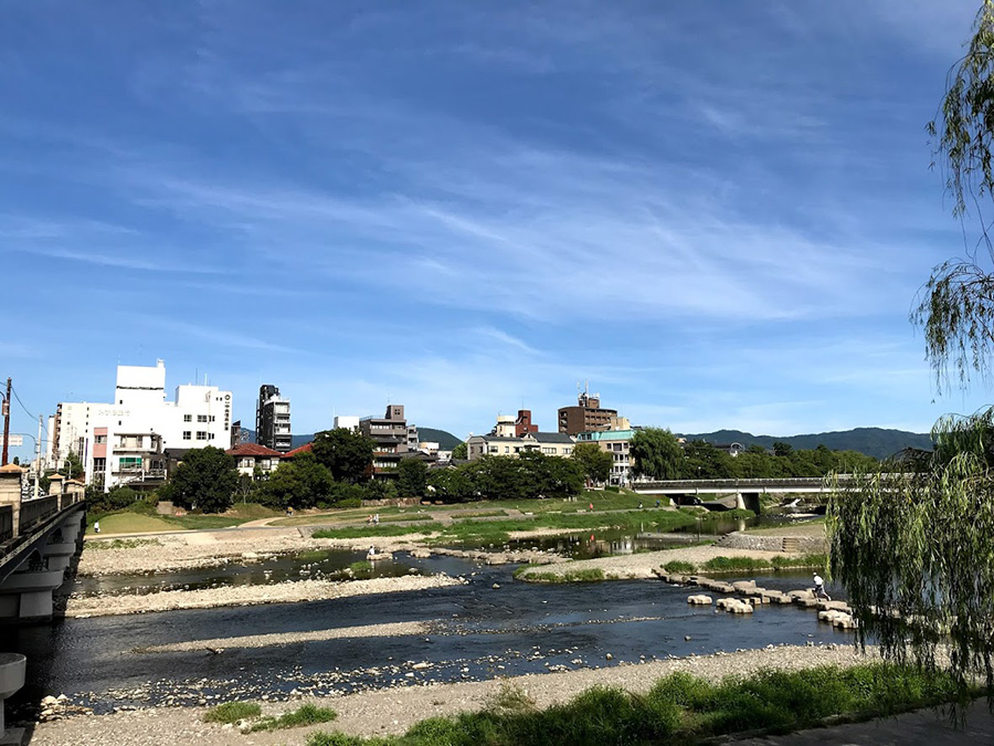 京都、鴨川の風景